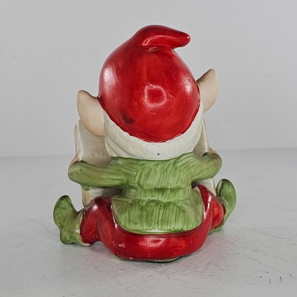 Vintage Homco Elf Reading A Book Figurine Ceramic 5406 Christmas Decor - Picture 4 of 8